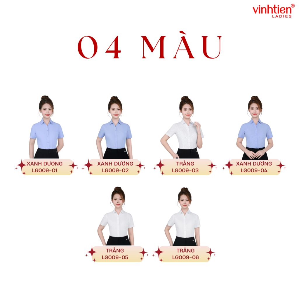 Áo Sơ Mi Nữ Ngắn Tay  Vĩnh Tiến Ladies, Chất Liệu Bamboo, Hoạ Tiết Hoa Nhí - GTB 495