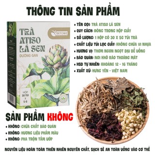 Trà Atiso túi lọc DETONIC mát gan, thanh nhiệt, giải độc gan, làm mới làm khoẻ lá gan, nguyên liêu thiên nhiên thảo mộc