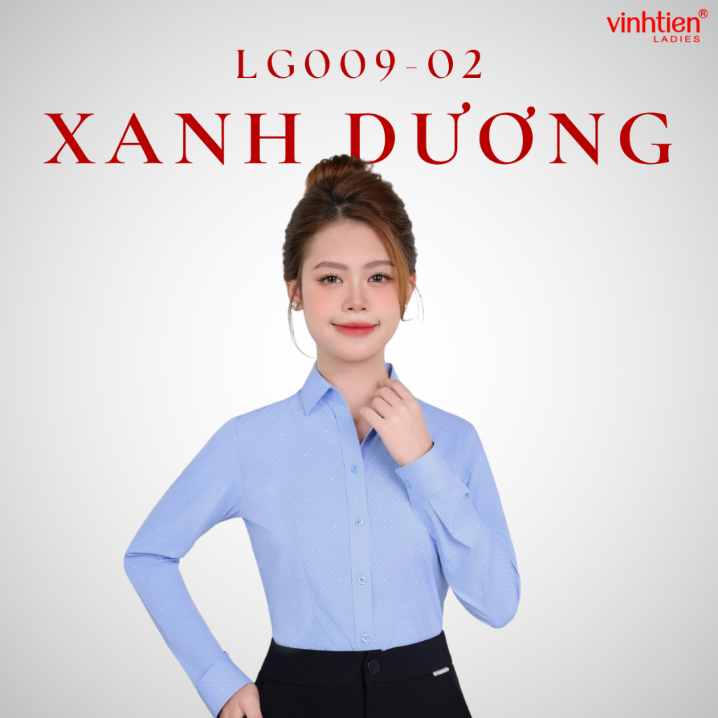 Áo Sơ Mi Dài Tay Vĩnh Tiến Ladies, Chất Liệu Bamboo, Hoạ Tiết Hoa Nhí – GTB 585.
