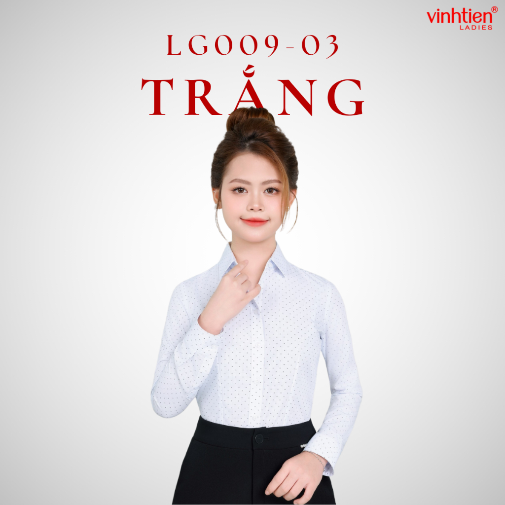 Áo Sơ Mi Dài Tay Vĩnh Tiến Ladies, Chất Liệu Bamboo, Hoạ Tiết Hoa Nhí – GTB 585.