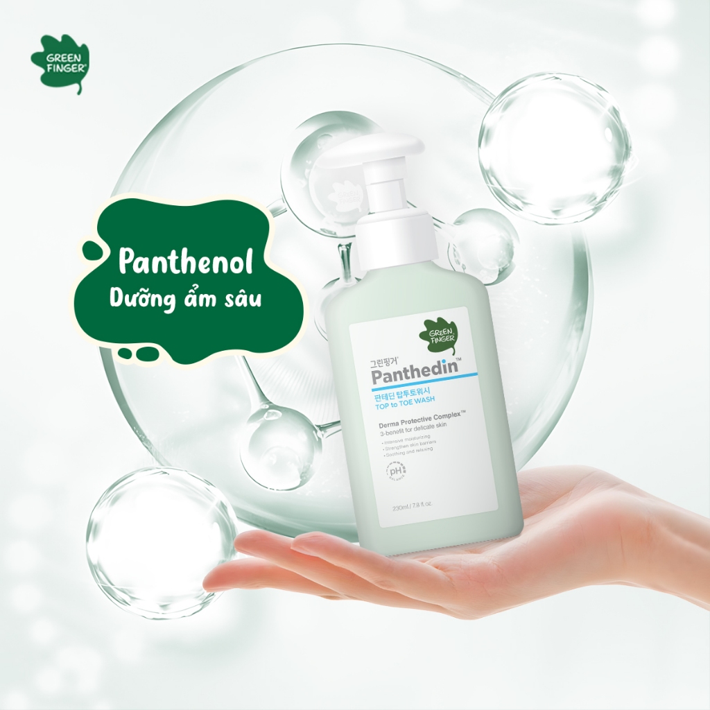 Sữa Tắm Gội GreenFinger Panthedin 230ml Dịu Nhẹ, Bảo Vệ Làn Da Bé Yêu