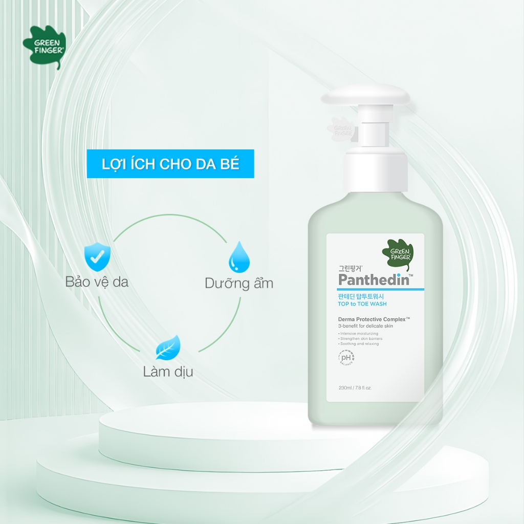 Sữa Tắm Gội GreenFinger Panthedin 230ml Dịu Nhẹ, Bảo Vệ Làn Da Bé Yêu