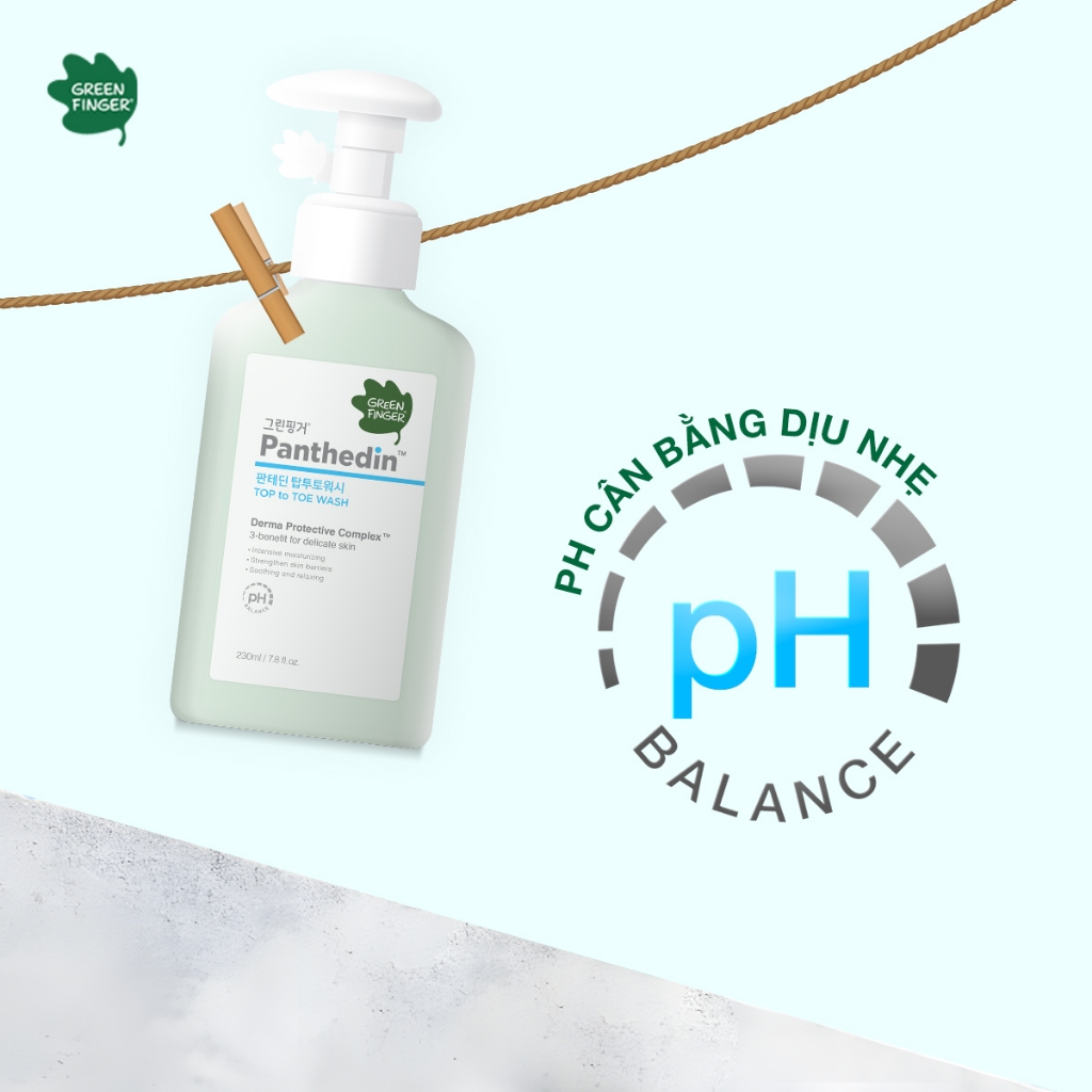 Sữa Tắm Gội GreenFinger Panthedin 230ml Dịu Nhẹ, Bảo Vệ Làn Da Bé Yêu