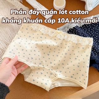 Quần lót nữ cotton cao cấp dáng đùi cạp vừa, Quần boxer nữ họa tiết hoa nhí xinh xắn DEVARI L5522