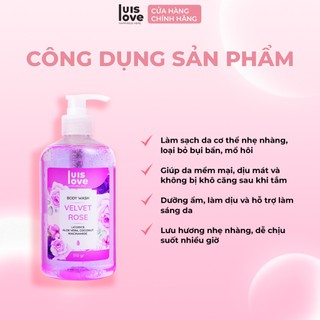 [Tặng 3 chai dưỡng thơm 20mg]Sữa tắm lưu hương LUISLOVE 510g ,chứa Niacinamide & Vitamin E