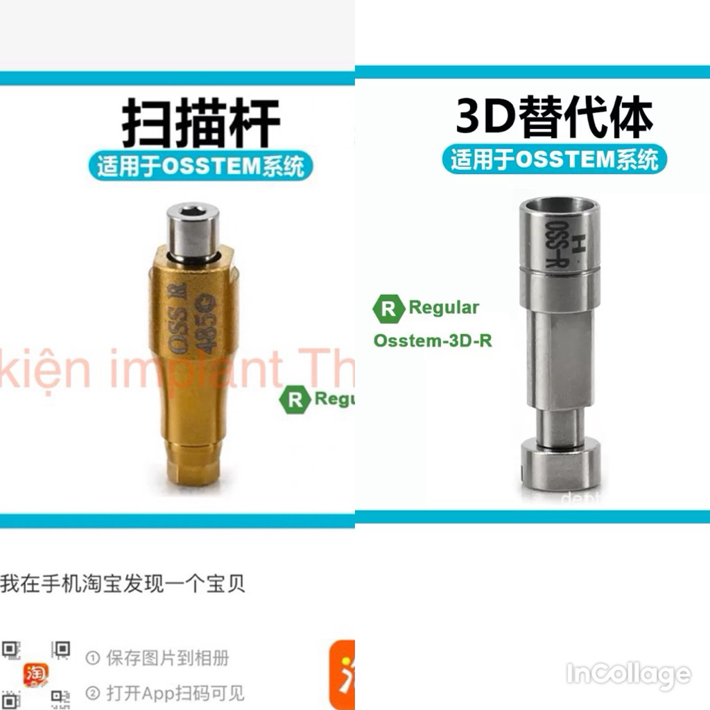 Bộ lấy dấu 3D (Scanbody + Analog 3D) cho Osstem /Hiossen/Dentium/Biotem ...