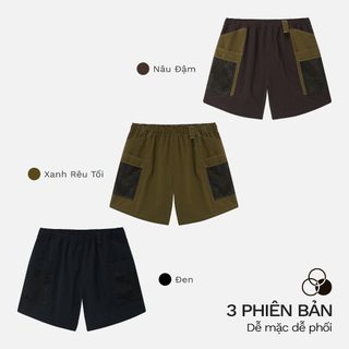 3PhầnTư - Quần Short Đa Năng Phối Túi Lưới Vải Taslan Dù Gió Nhăn Thấm Hút Co Giãn Nhẹ Gọn - BSHM25002