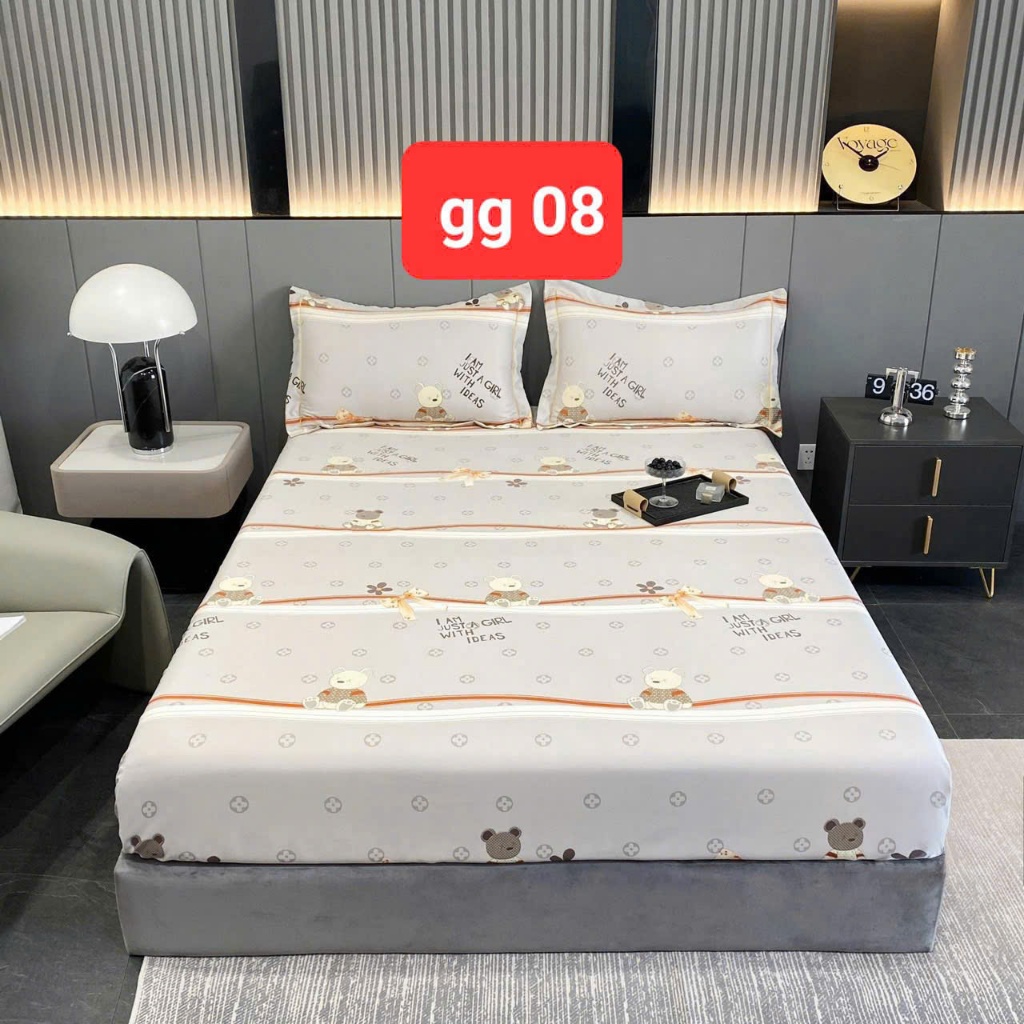 Set Ga Gối 4 Món Lụa Thái Cao Cấp – Ga Chun, Gối Ôm, Mềm Mượt, Mát Lạnh, Thoáng Khí