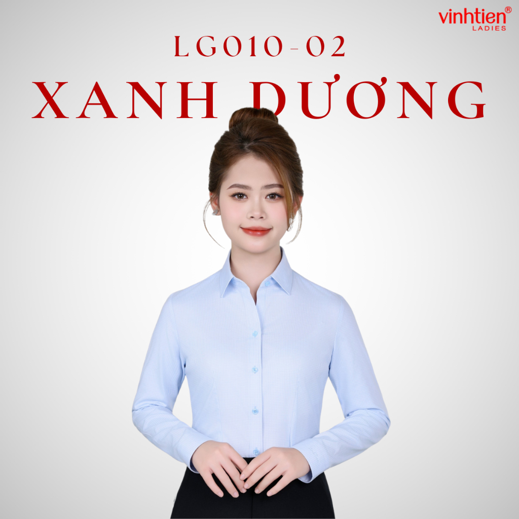 Áo Sơ Mi Nữ Dài Tay Vĩnh Tiến Ladies, Chất Liệu Bamboo, Hoạ Tiết Caro - GTB 399
