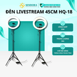 Đèn tròn Livestream LED 45cm, Đèn livestream 3 màu chuyên dụng dành cho phun xăm, nối mi, makeup
