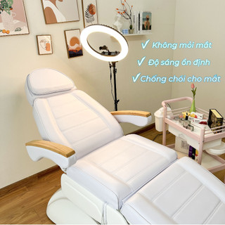 Đèn tròn Livestream LED 45cm, Đèn livestream 3 màu chuyên dụng dành cho phun xăm, nối mi, makeup