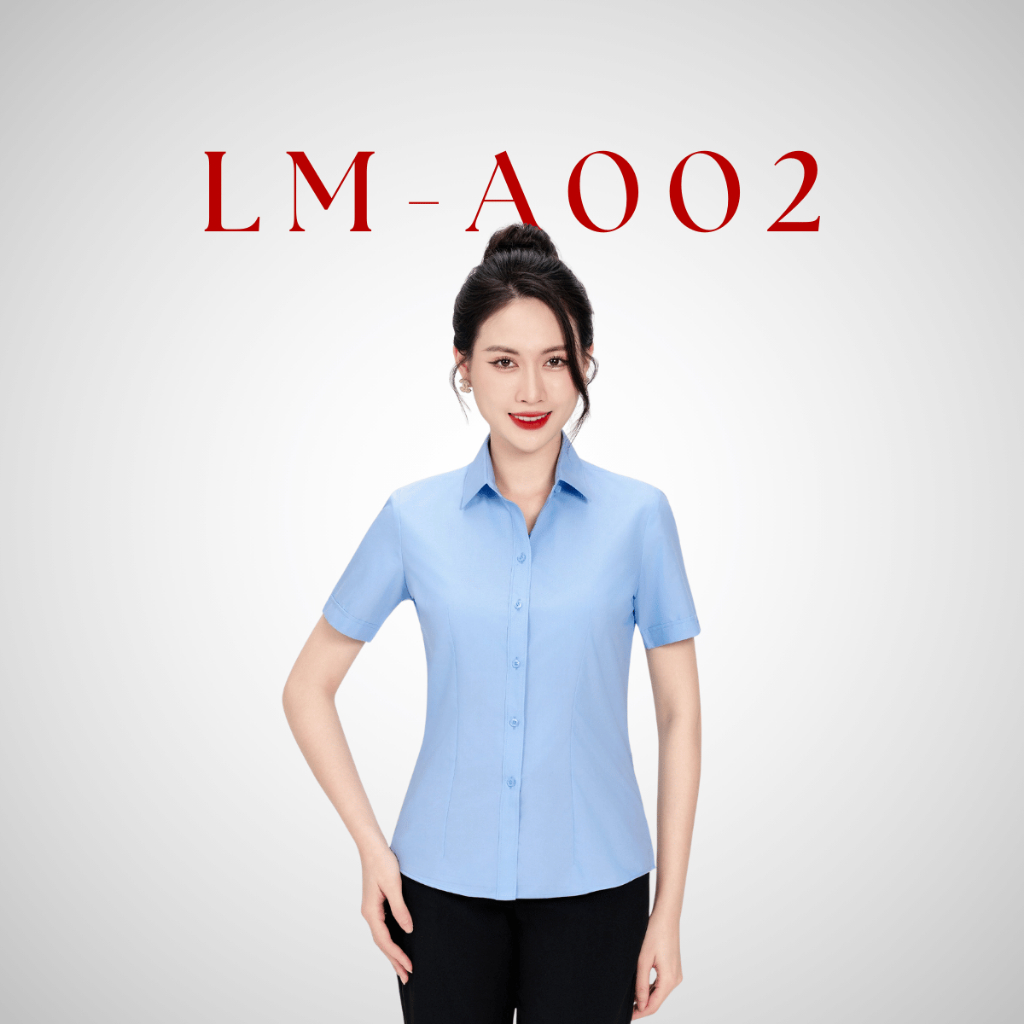 Áo Sơ Mi Nữ Ngắn Tay Công Sở Vĩnh Tiến Ladies, Chất Liệu Modal Sợi Gỗ, Vải Trơn - GTB 399