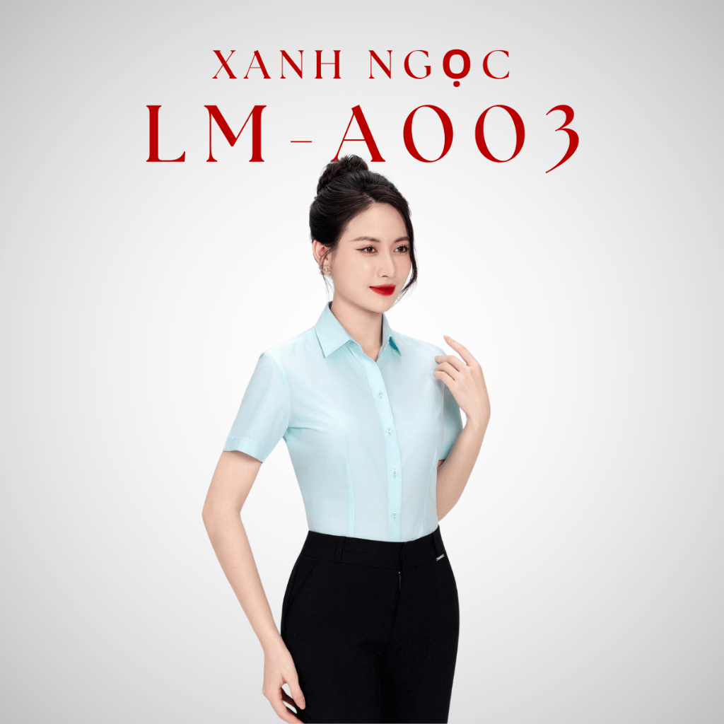 Áo Sơ Mi Nữ Ngắn Tay Công Sở Vĩnh Tiến Ladies, Chất Liệu Modal Sợi Gỗ, Vải Trơn - GTB 399