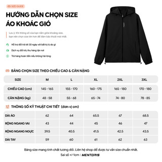 Áo Khoác Gió Nam 2 lớp MENTORIS Công Nghệ Heattech, Chống Thấm, Cản Bụi, Cản Gió, Giữ Ấm Tốt MAG01