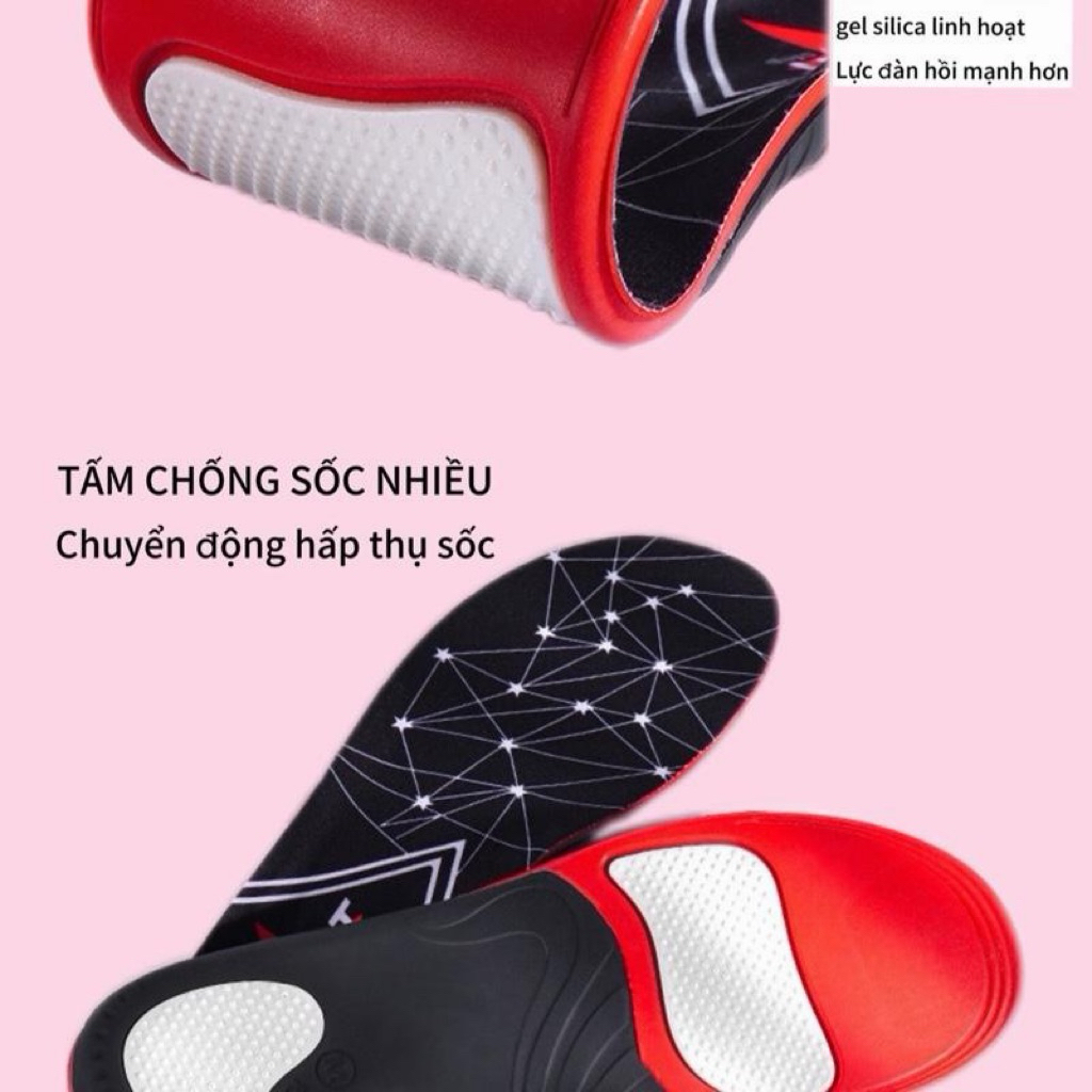 lót giày định hình chuyên dụng dành cho các môn thể thao bật nhảy chất liêu GELL-EVA-TPU hỗ trợgiảmtácđộng địnhhình chân