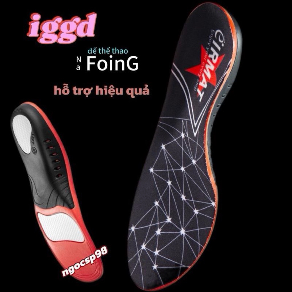 lót giày định hình chuyên dụng dành cho các môn thể thao bật nhảy chất liêu GELL-EVA-TPU hỗ trợgiảmtácđộng địnhhình chân