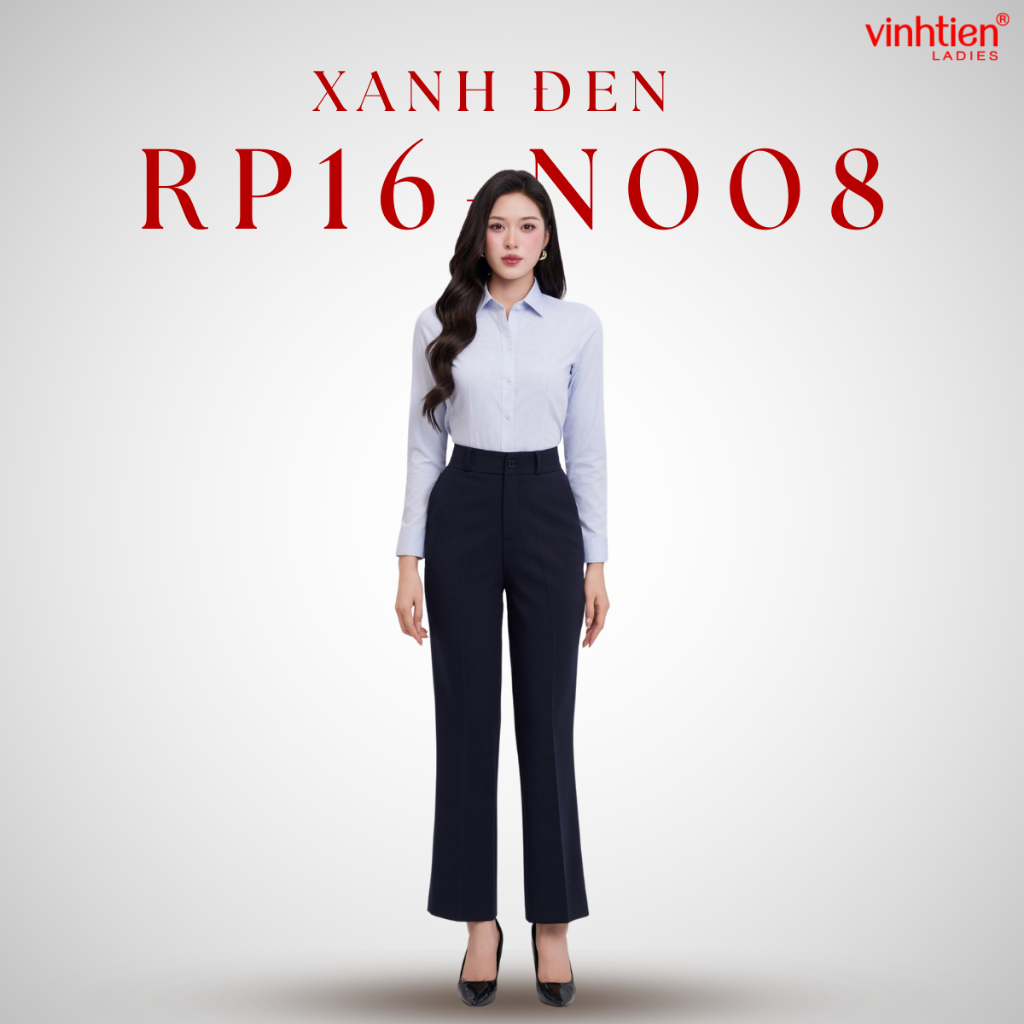 Quần âu nữ ống loe ( bát ) lưng cao Vĩnh Tiến, GTB 589, chất liệu vải mềm mịn thoáng mát đứng form.