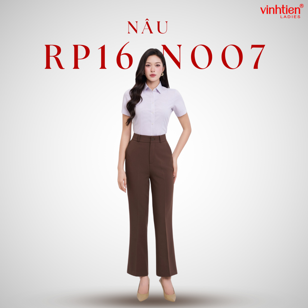 Quần âu nữ ống loe ( bát ) lưng cao Vĩnh Tiến, GTB 589, chất liệu vải mềm mịn thoáng mát đứng form.