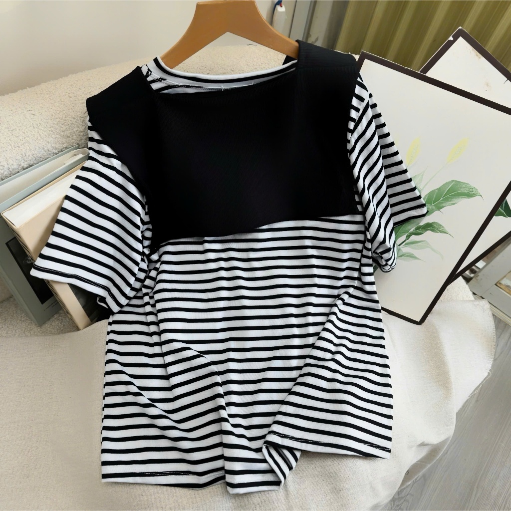 Áo Thun Kiểu Bigsize Nữ Kèm Khăn Phom Rộng Mềm Co Giãn, Che Bụng Đẹp, Mặc Đi Chơi A326