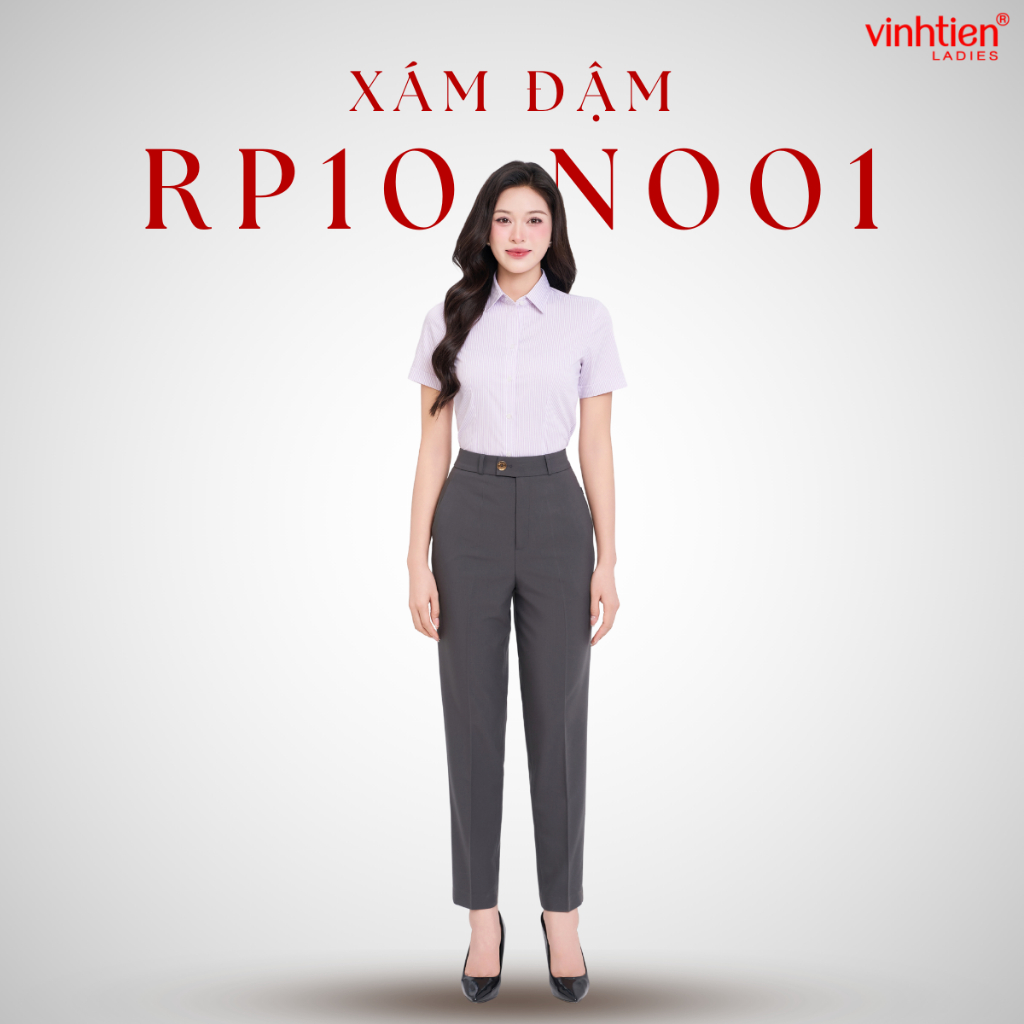 Quần Âu Nữ Baggy Cạp Nhỏ Vĩnh Tiến, GTB 579, chất liệu vải mềm mịn thoáng mát đứng form.