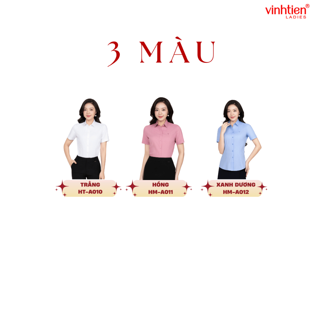 Áo Sơ Mi Nữ Ngắn Tay Vĩnh Tiến Ladies, Chất Liệu Bamboo, Họa Tiết Kẻ Ô In Chìm - GTB 469