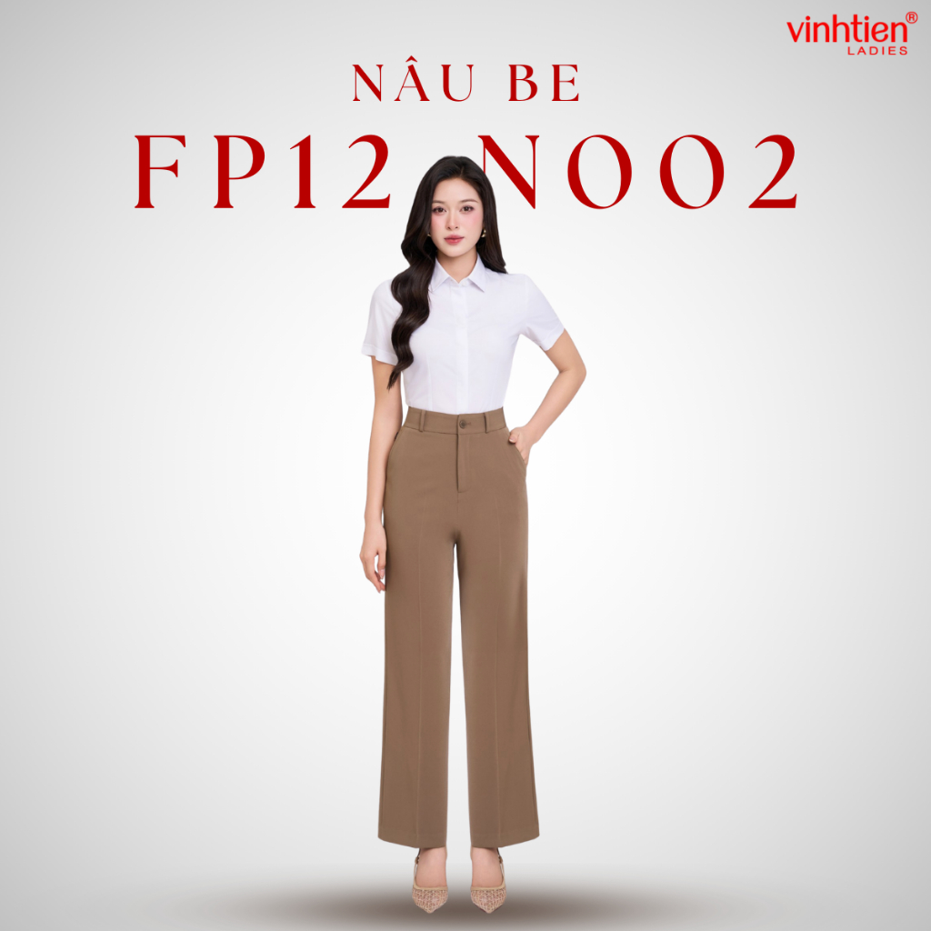 Quần Âu Nữ Dáng Xuông Vừa Vĩnh Tiến , GTB 629, chất liệu vải mềm mịn thoáng mát đứng form.