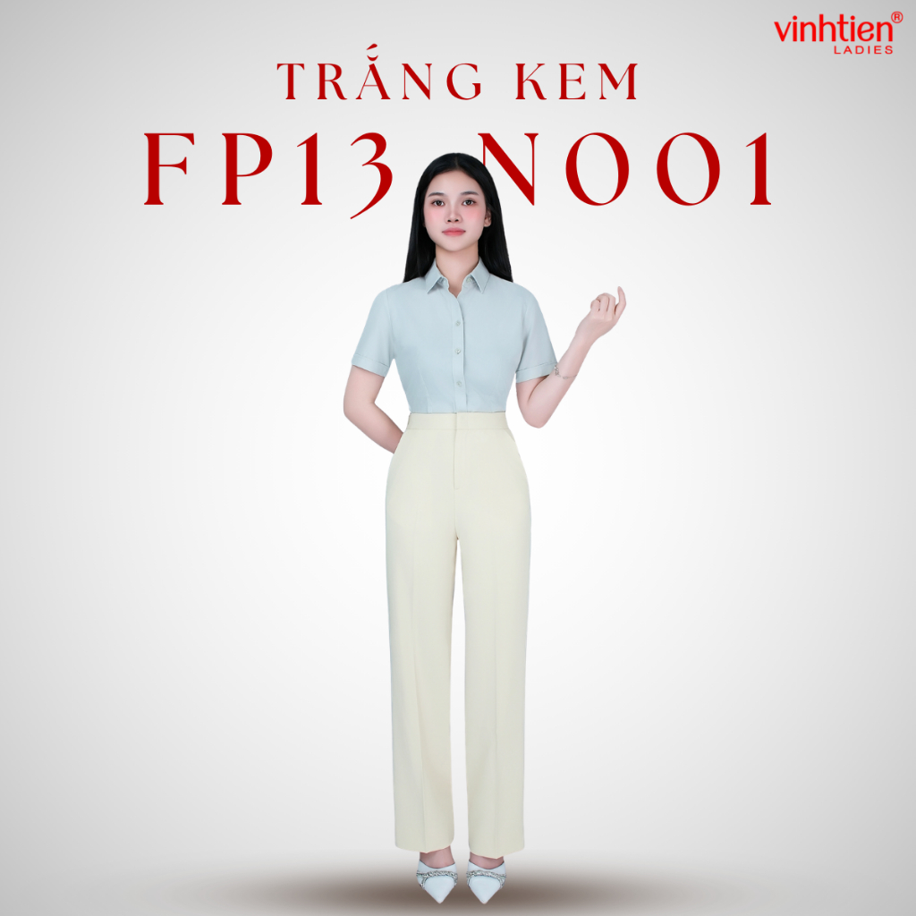 Quần Âu Nữ Ống Suông Rộng Vĩnh Tiến, GTB 709, chất liệu vải mềm mịn thoáng mát đứng form.