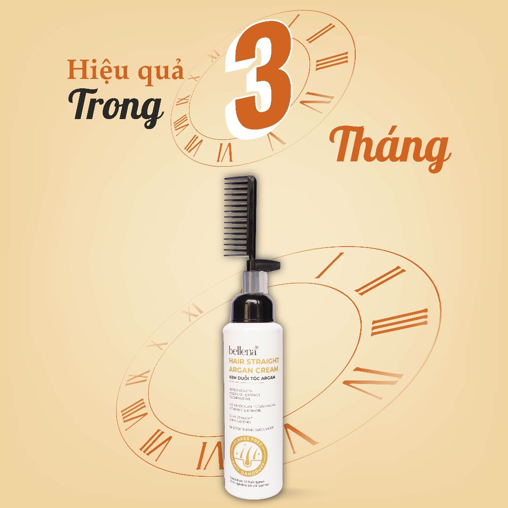 Thuốc duỗi tóc tại nhà kem ép duỗi tóc tại nhà bảo vệ không tổn thương tóc Bellena Hair Straightening Cream 250ml