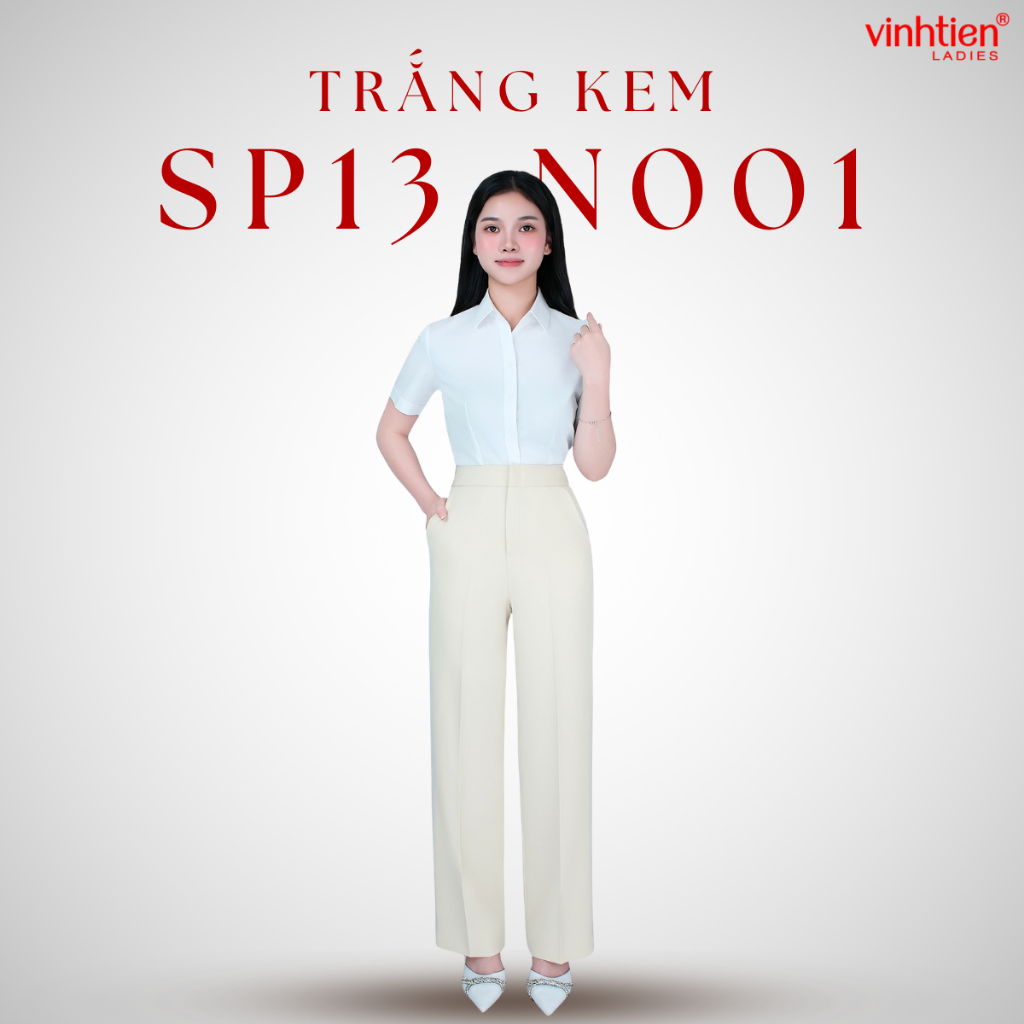 Quần Âu Nữ Ống Suông Rộng Vĩnh Tiến , GTB 765, chất liệu vải mềm mịn thoáng mát đứng form.