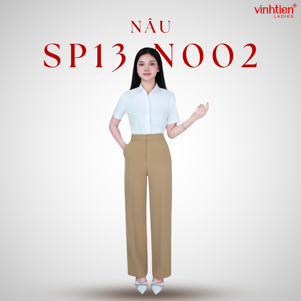 Quần Âu Nữ Ống Suông Rộng Vĩnh Tiến , GTB 765, chất liệu vải mềm mịn thoáng mát đứng form.