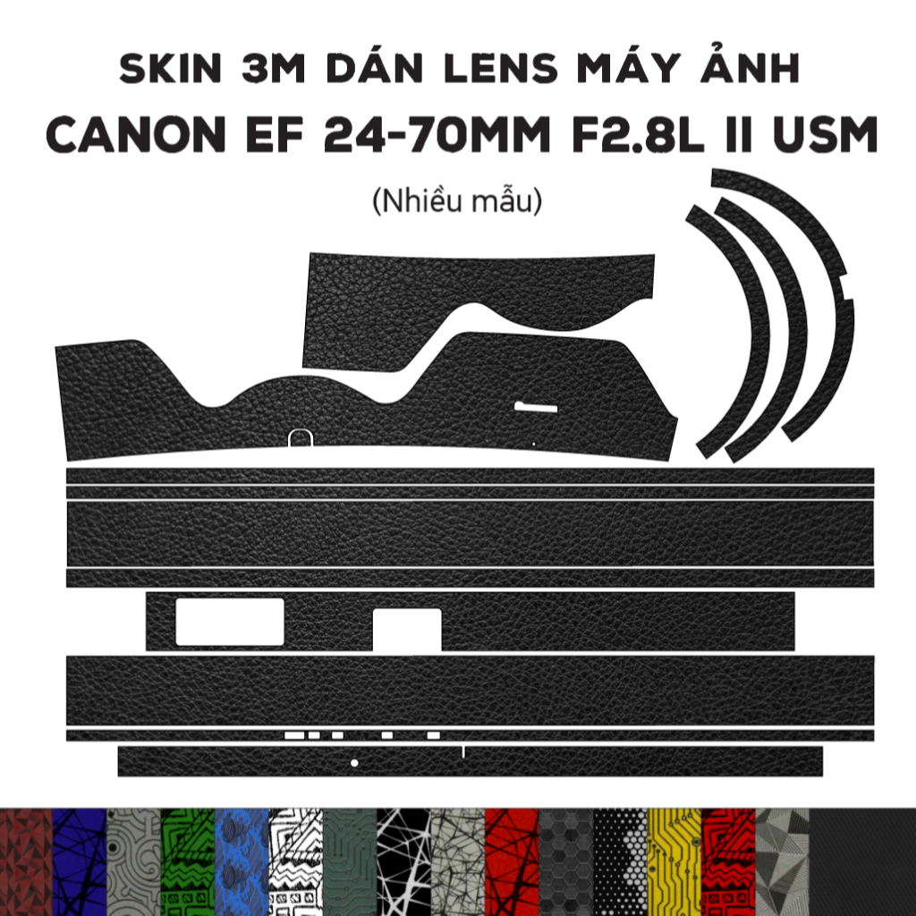 Skin dán Lens Canon EF 24-70mm f2.8L II USM (Mark 2) (Nhiều mẫu) | Decal Film 3M dán bảo vệ ống kính máy ảnh 24-70 mm