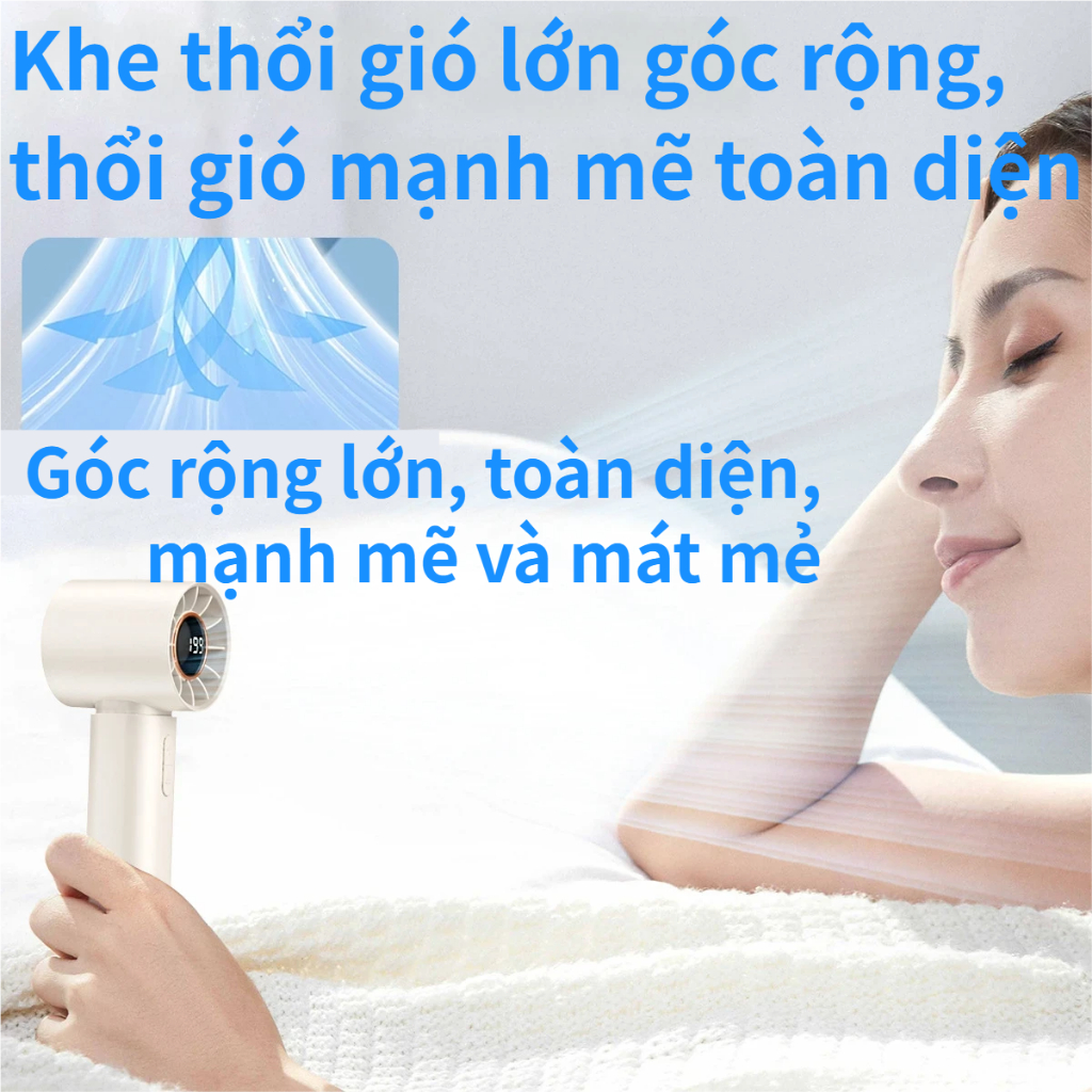 Quạt Cầm Tay Turbo Siêu Mạnh Gió | 199 Cấp Điều Chỉnh | Pin 3000mAh | sạc USB | Màn Hình LED | Siêu Nhỏ Gọn Dễ Mang Theo