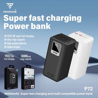 [CHỨNG NHẬN CCC] Pin dự phòng PHANTOM P72 50000mah 4 cổng sạc nhanh - Typec PD 20W USB QC 22.5W