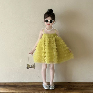 SẴN 130-order quảng châu- váy tầng 2 dây xoè thiết kế điệu cho bé gái