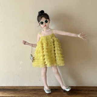 SẴN 130-order quảng châu- váy tầng 2 dây xoè thiết kế điệu cho bé gái