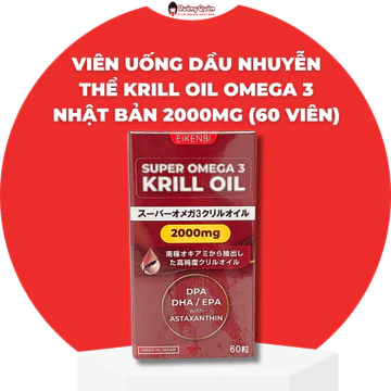 Viên Uống Dầu Nhuyễn Thể Krill Oil Omega 3 Nhật Bản 2000mg – Bổ Sung DHA, EPA & Astaxanthin (60 Viên)