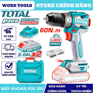 TOTAL Máy khoan không chổi than không búa 20V TDLI20602 . TDLI206021