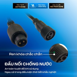 Ảnh 3 – Dây Nối Dài 5M Cho Đèn Năng Lượng Mặt Trời ATH LIGHTING, Loại Dây To 2x0.5 Giắc 2 Chân Có Khoá Kín Nước