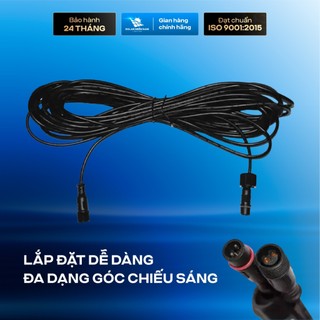 Ảnh 4 – Dây Nối Dài 5M Cho Đèn Năng Lượng Mặt Trời ATH LIGHTING, Loại Dây To 2x0.5 Giắc 2 Chân Có Khoá Kín Nước