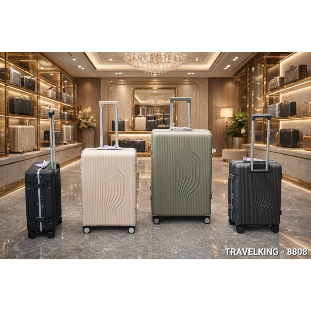 Vali kéo Travelking nhựa PP khung nhôm khoá sập cao cấp size 20/24/28 ...