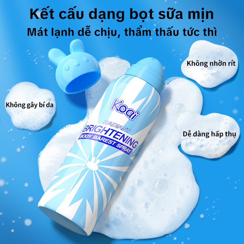 Xịt Body Nâng Tone Koai 200ml x2 – Da Sáng Mịn, Dưỡng Ẩm, Chống Nước Mồ Hôi, Không Bết Rít