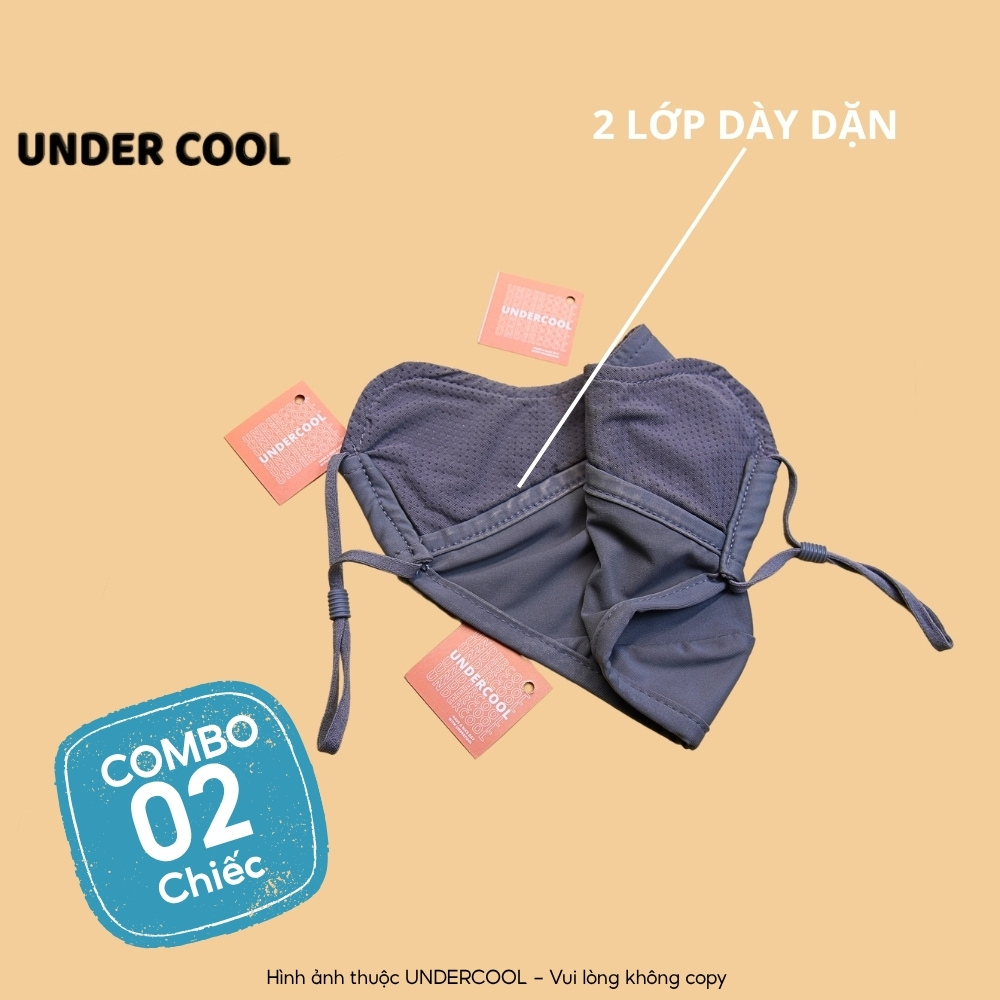 COMBO 2 Khẩu Trang Chống Nắng UNDERCOOL Nửa Mặt Logo Đổi Màu Phát Hiện Tia UV 3 Màu CB-KT01 Live