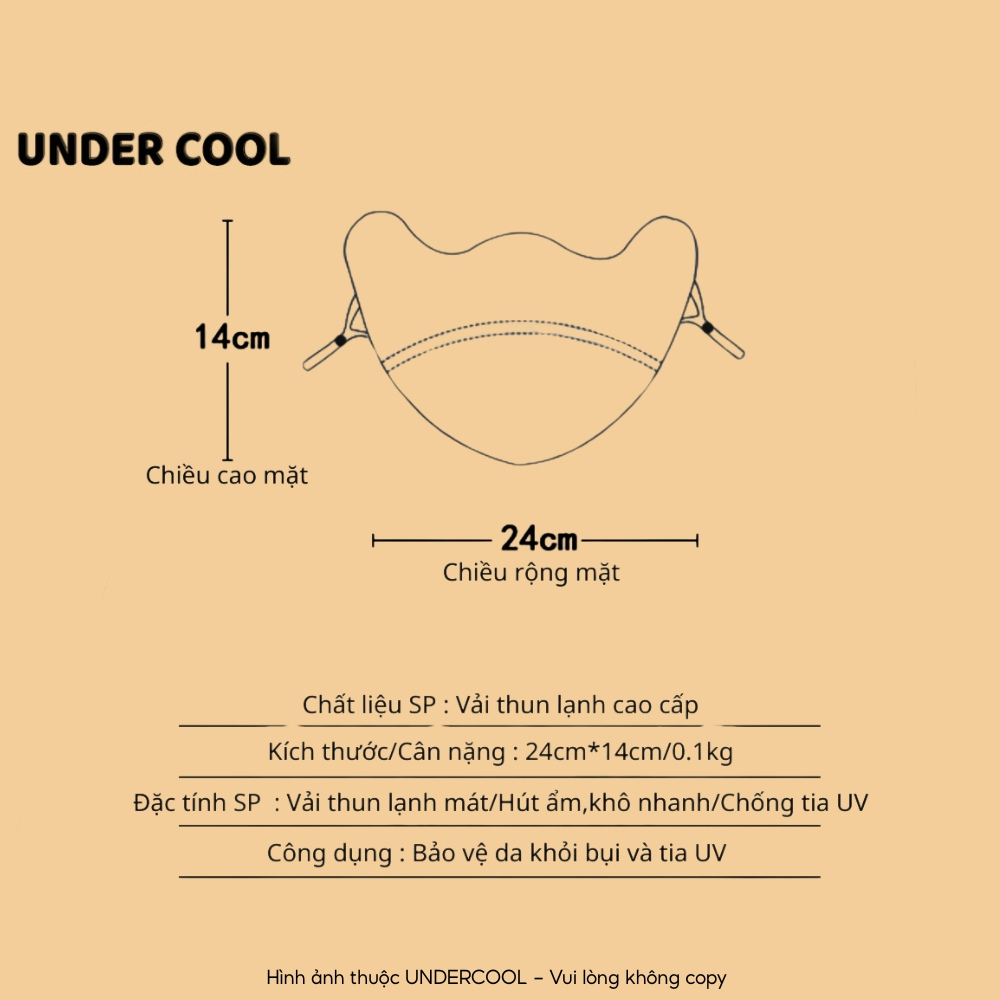 COMBO 2 Khẩu Trang Chống Nắng UNDERCOOL Nửa Mặt Logo Đổi Màu Phát Hiện Tia UV 3 Màu CB-KT01 Live