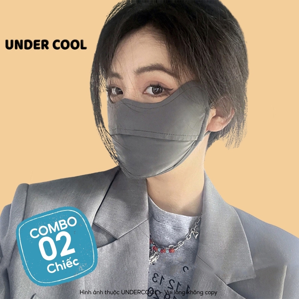 COMBO 2 Khẩu Trang Chống Nắng UNDERCOOL Nửa Mặt Logo Đổi Màu Phát Hiện Tia UV 3 Màu CB-KT01 Live