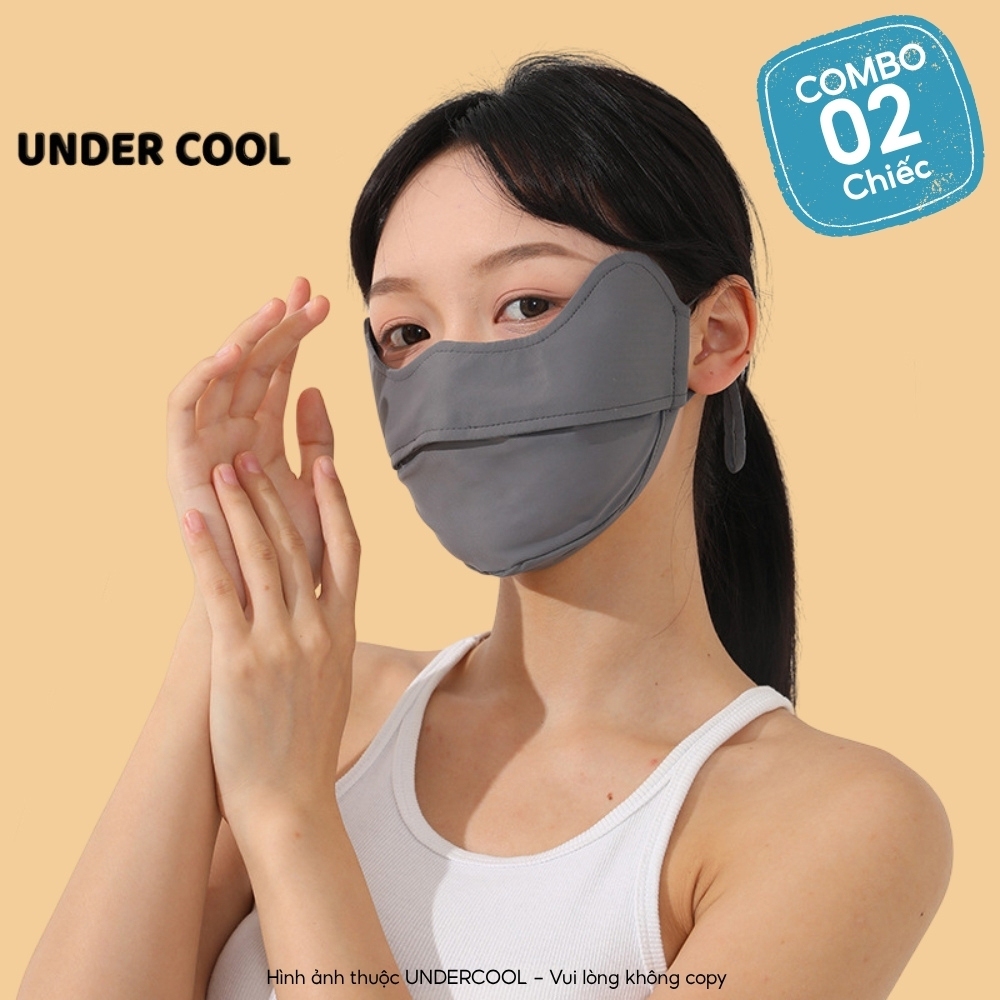 COMBO 2 Khẩu Trang Chống Nắng UNDERCOOL Nửa Mặt Logo Đổi Màu Phát Hiện Tia UV 3 Màu CB-KT01 Live