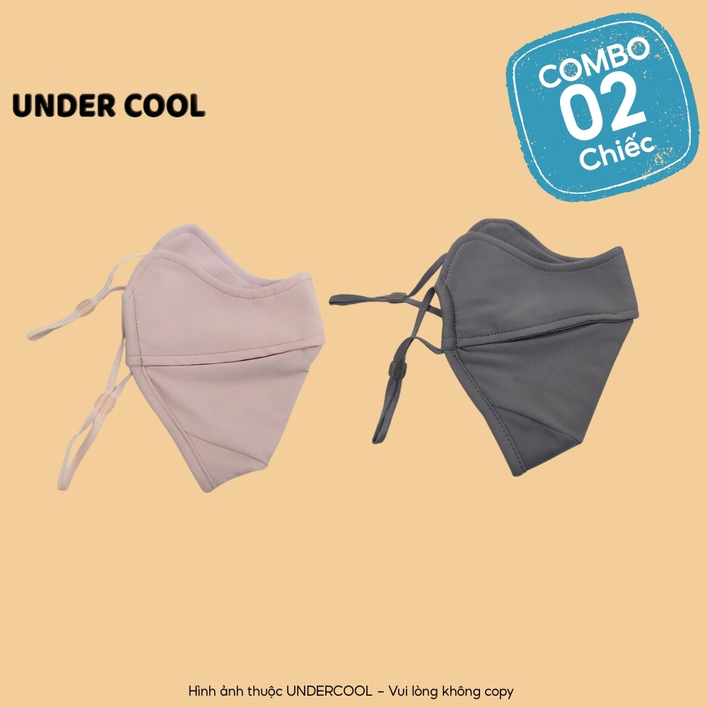 COMBO 2 Khẩu Trang Chống Nắng UNDERCOOL Nửa Mặt Logo Đổi Màu Phát Hiện Tia UV 3 Màu CB-KT01