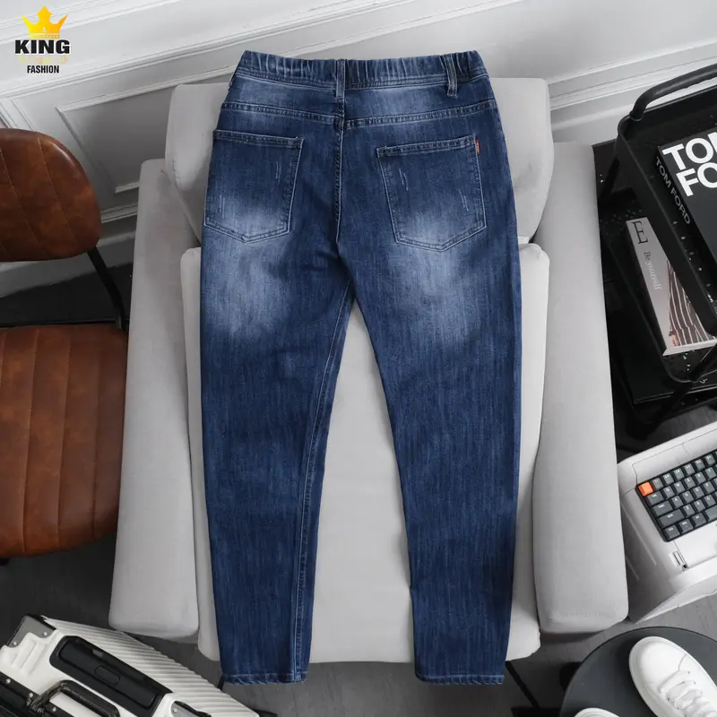 Quần Jean Nam Lưng Thun Co Giãn KINGFASHION Chất Liệu Cotton Denim Thoải mái Ôm Form, Tôn Dáng