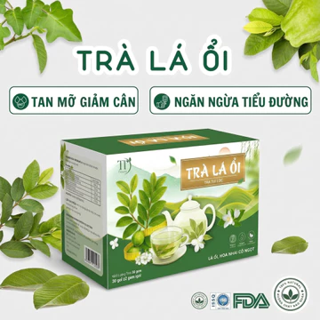 Trà Lá Ổi Giảm Cân, Trà Ổi Giảm Cân, Tốt Cho Hệ Tiêu Hóa, Thanh Lọc [ HỘP 30 TÚI ]