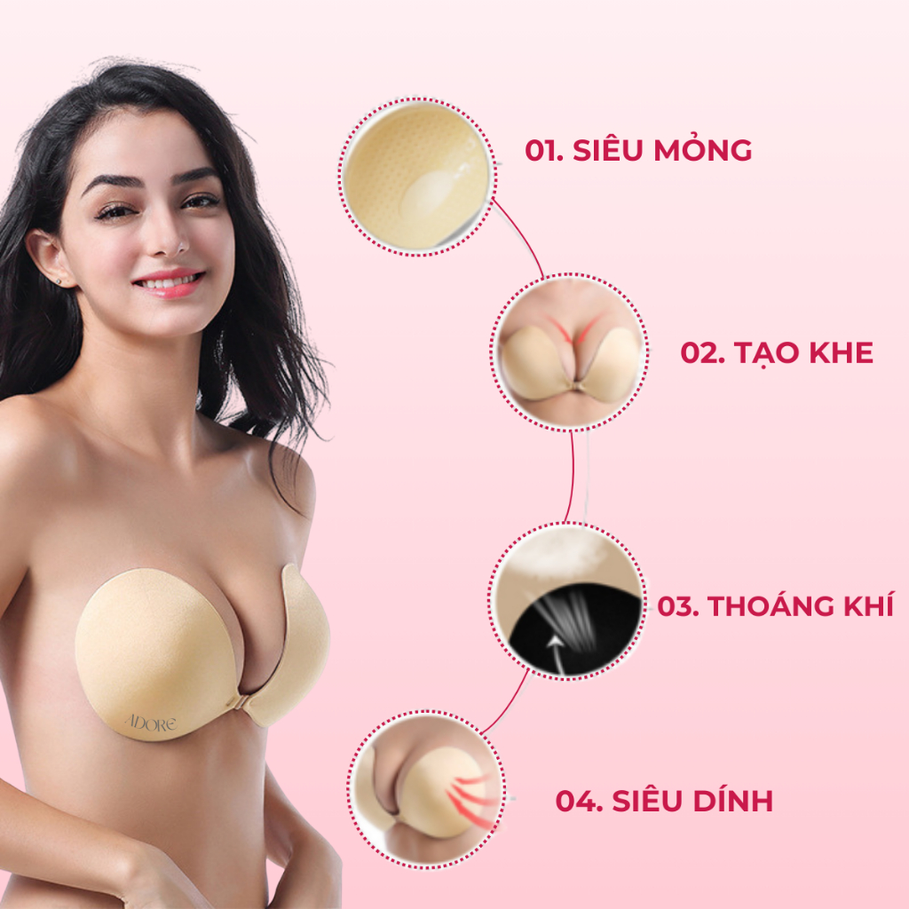 Miếng Dán Ngực Tạo Khe Cài Trước Adore Bra With Hole – Bí Quyết Tự Tin Vòng 1 Quyến Rũ | BigBuy360 - bigbuy360.vn