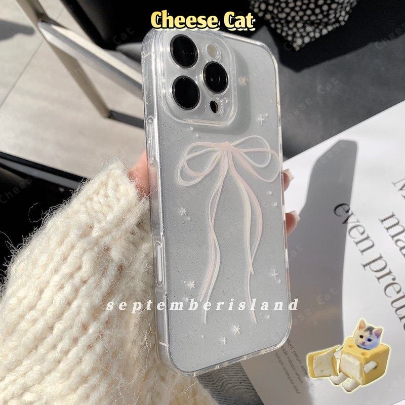 Ốp lưng nơ ruy băng đính sequin lấp lánh cho iPhone 17 Pro Max dành cho iPhone 11 12 13 14 15 16 Xs Max 7 Plus 16E